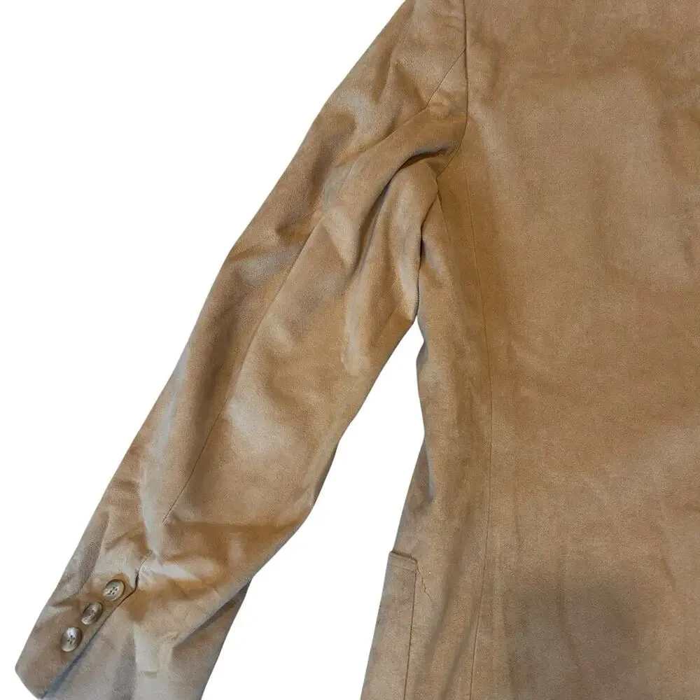 Vintage 80s Tan Faux Suede Blazer 2 Button Men’s 40L